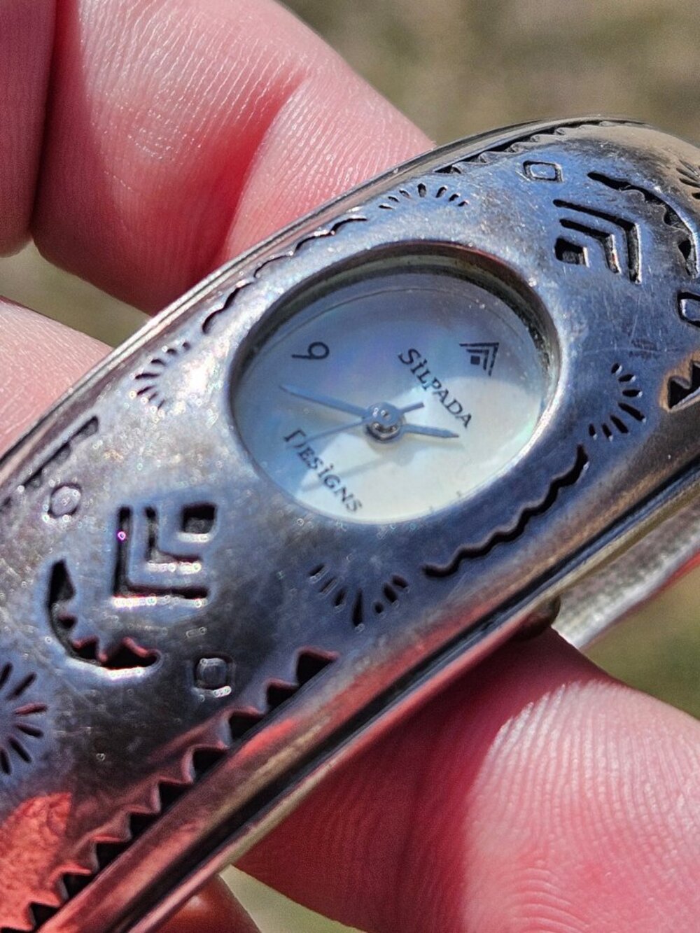 Silpada Designs 925 Sterling Silver Cuff Southwest Style Bangle Watch 5.5 Inches - Picture 5 of 14